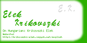 elek krikovszki business card